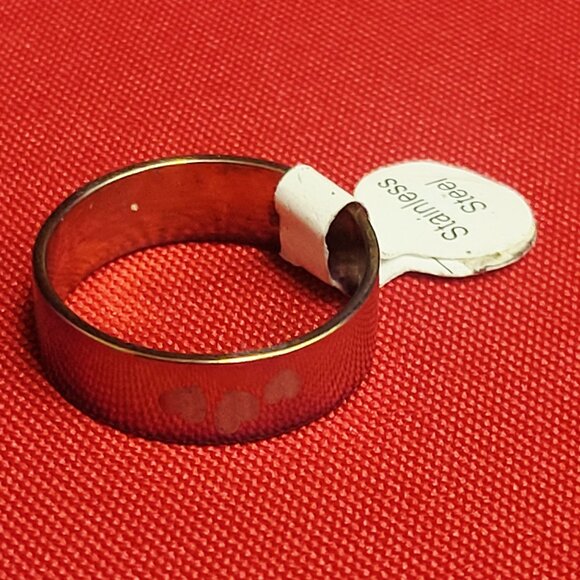 Stainless Steel Multi Color Hearts Ring Size 21 Unisex - Picture 3 of 11